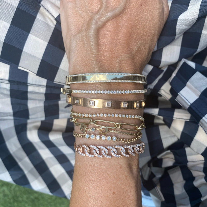 Custom Link: Yellow Gold Dara Diamond Bangle
