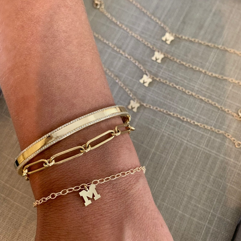 Initial Charm Chain Bracelet