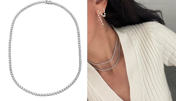 3ct Cupcake Set Diamond Tennis Necklace