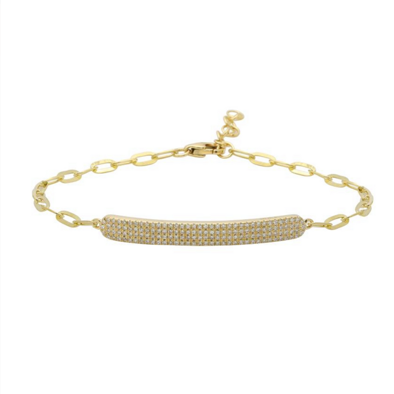 Diamond ID chain link bracelet