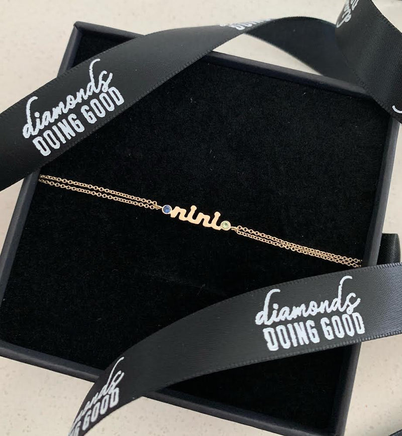 The Nini Personalized Bracelet with Gemstones