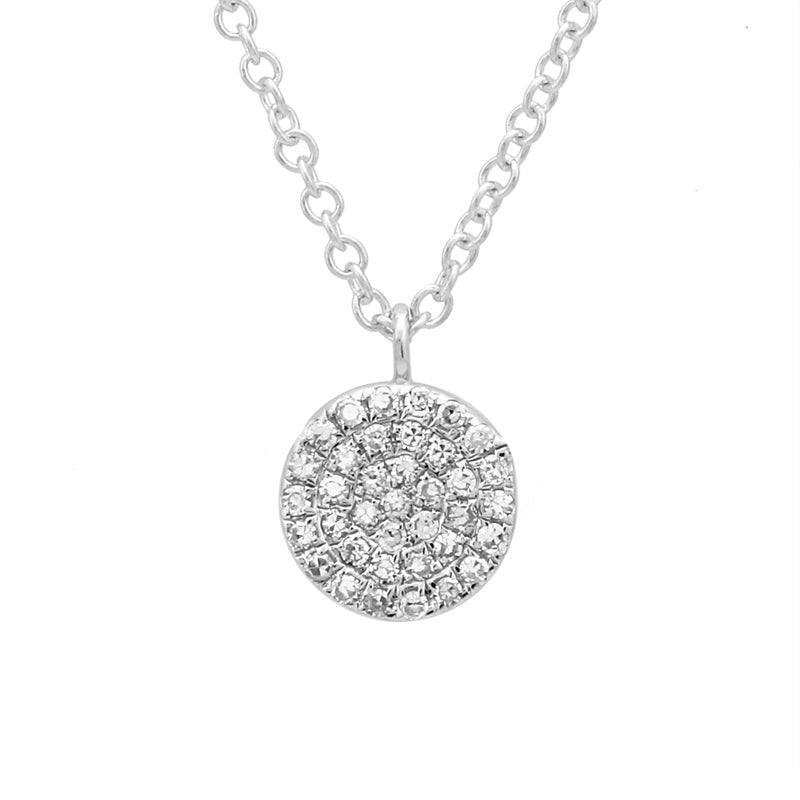 Pave Diamond Disc Necklace