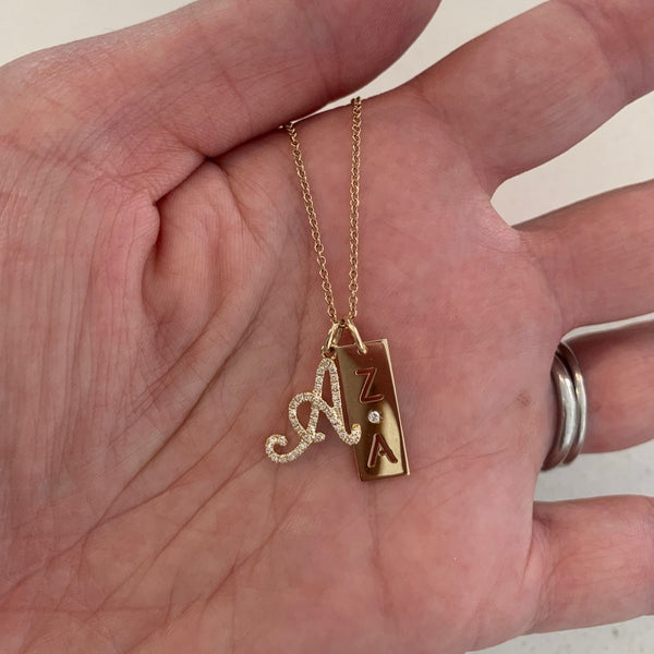 Diamond Script Initial Charm