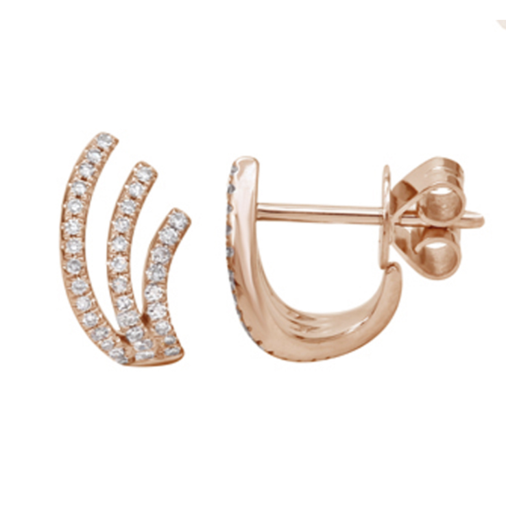 Diamond Fan Huggie Earring