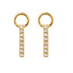 Pair of Hoop Charms - Diamond Bars
