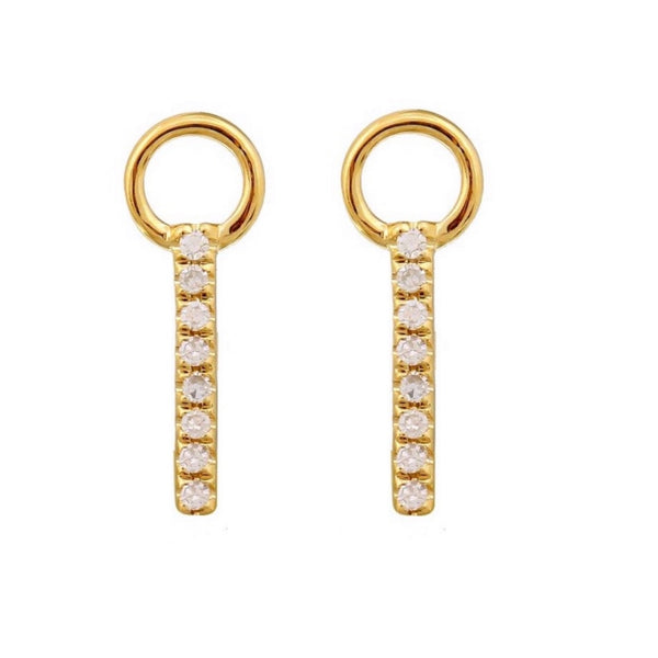 Pair of Hoop Charms - Diamond Bars