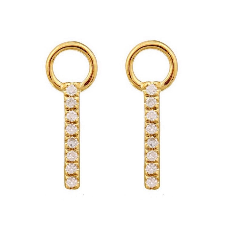 Pair of Hoop Charms - Diamond Bars