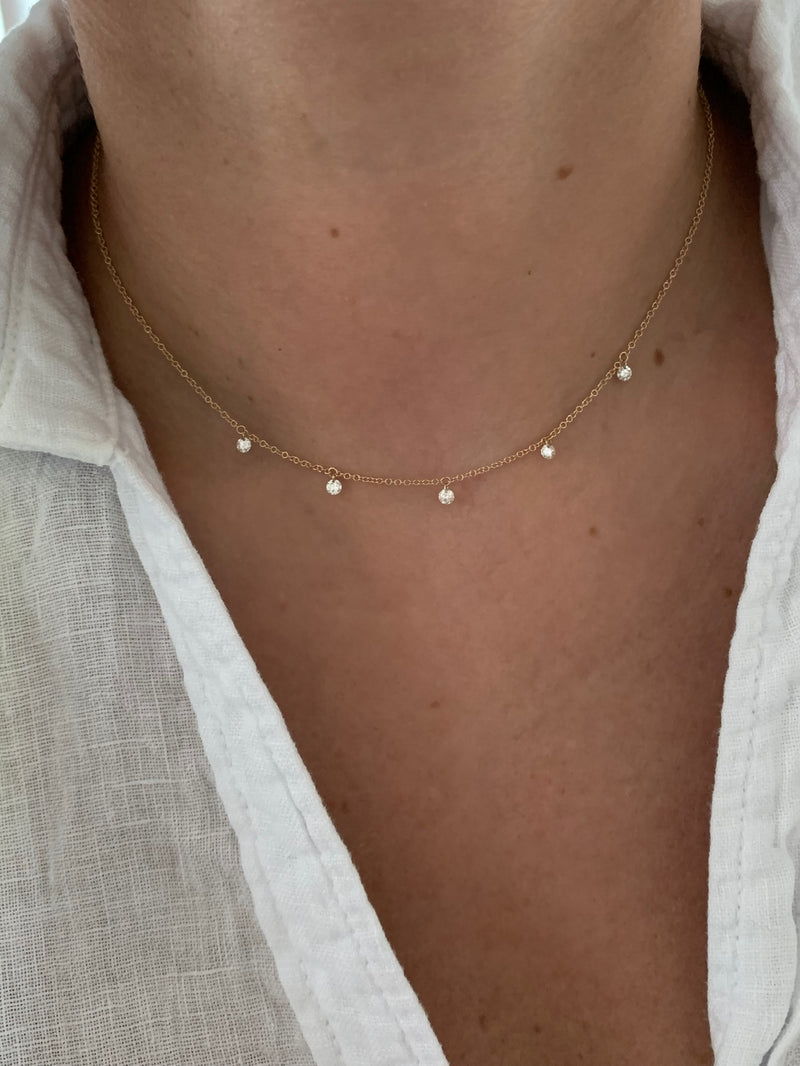 Floating Diamond Dangle Necklace