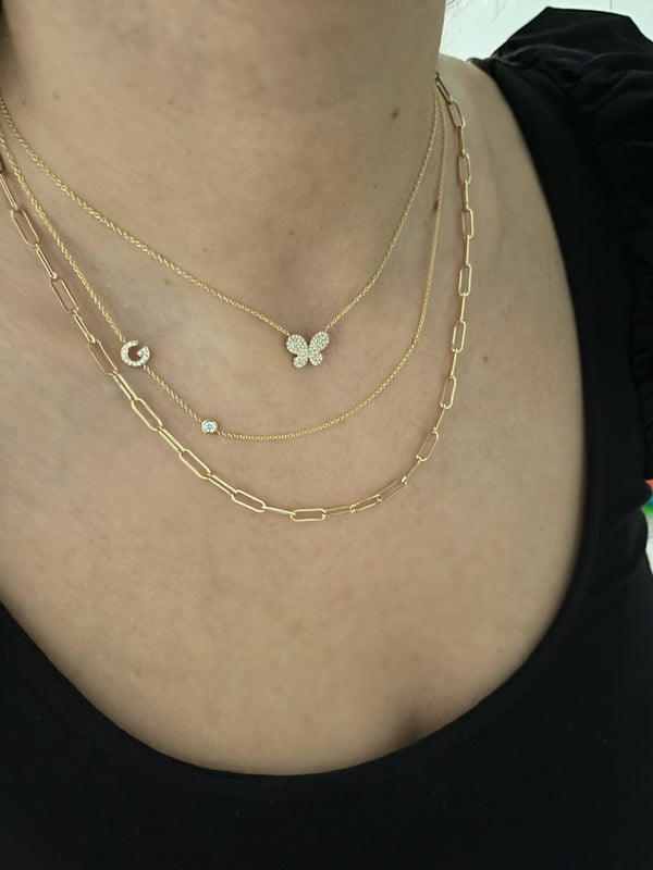 Asymmetrical Diamond Initial+ Necklace