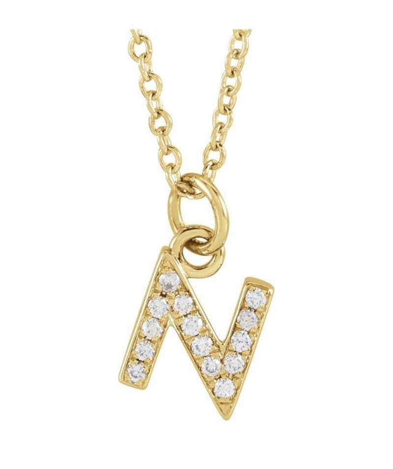 Diamond Initial Charm Necklace