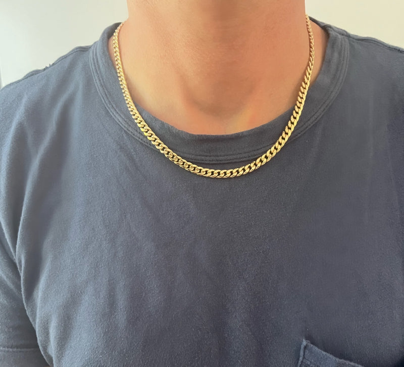 Men’s Flat Curb Cuban Chain Necklace