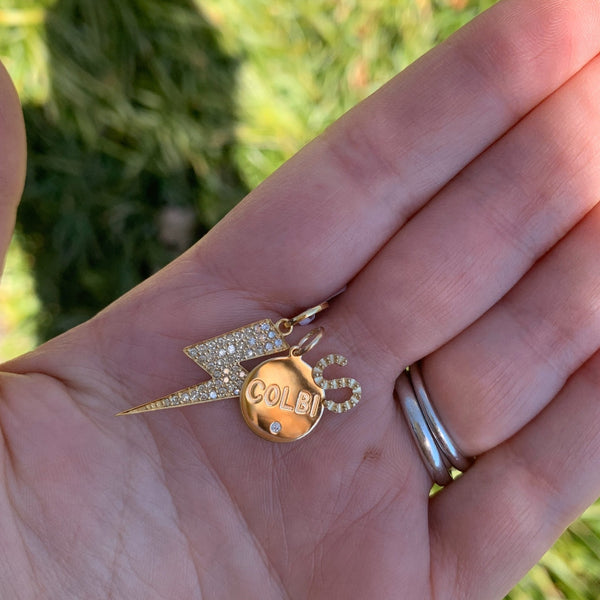 Diamond Pave Lightening Bolt Charm