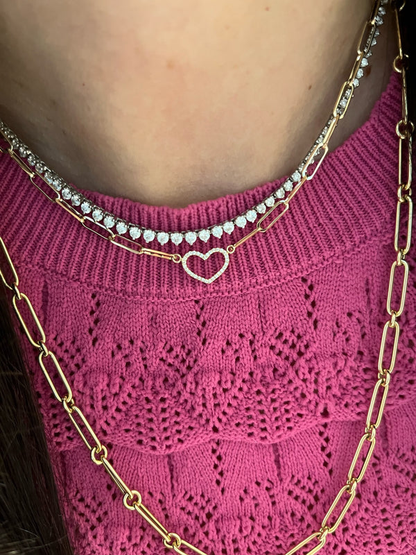 Open Heart Link Necklace
