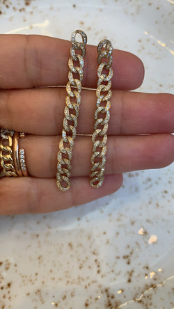 Diamond Cuban Chain Earrings
