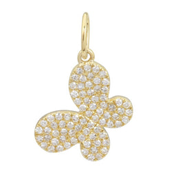 Diamond Pave Butterfly Charm Necklace
