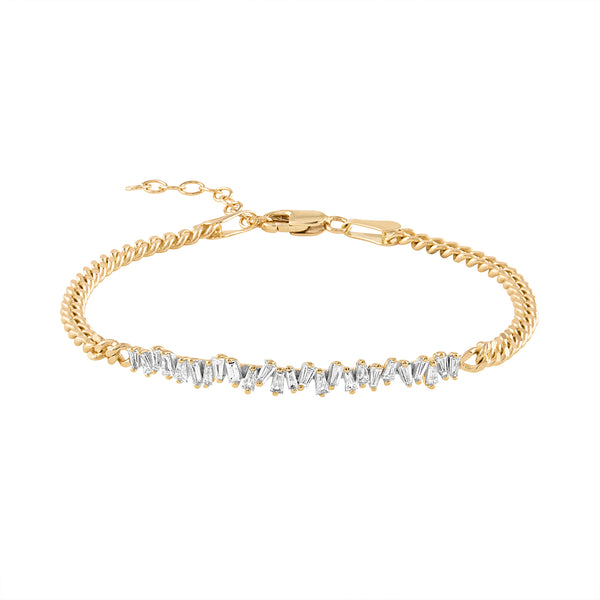 Diamond Baguette Cuban Chain Bracelet