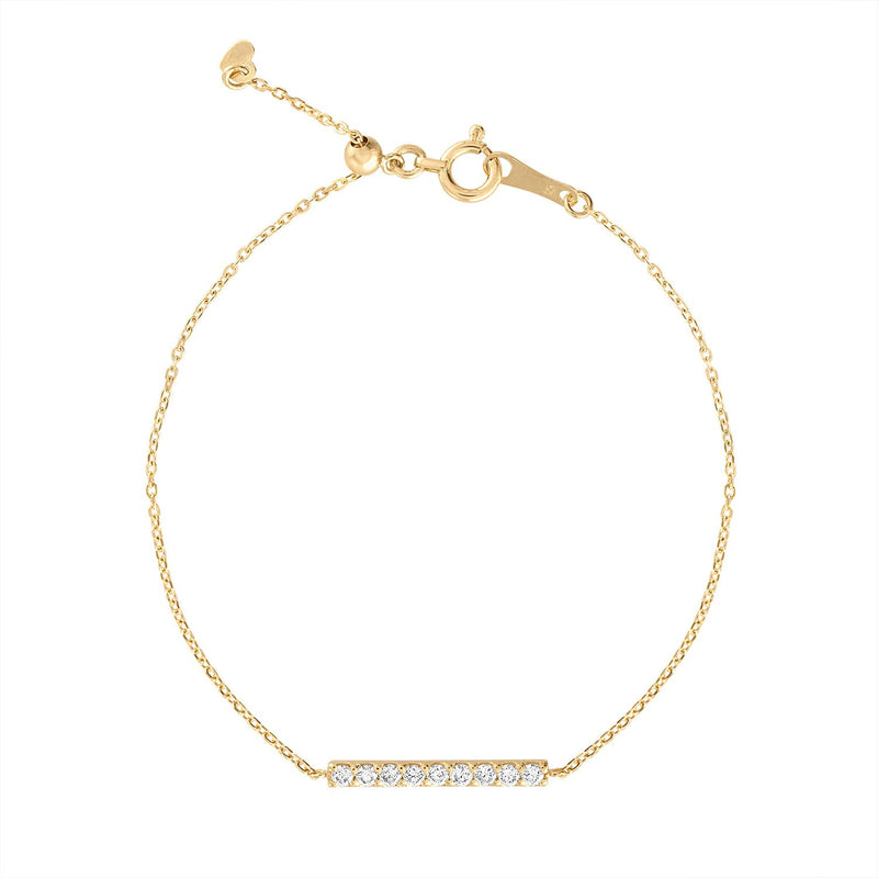 Yellow Gold Diamond Bar Bracelet